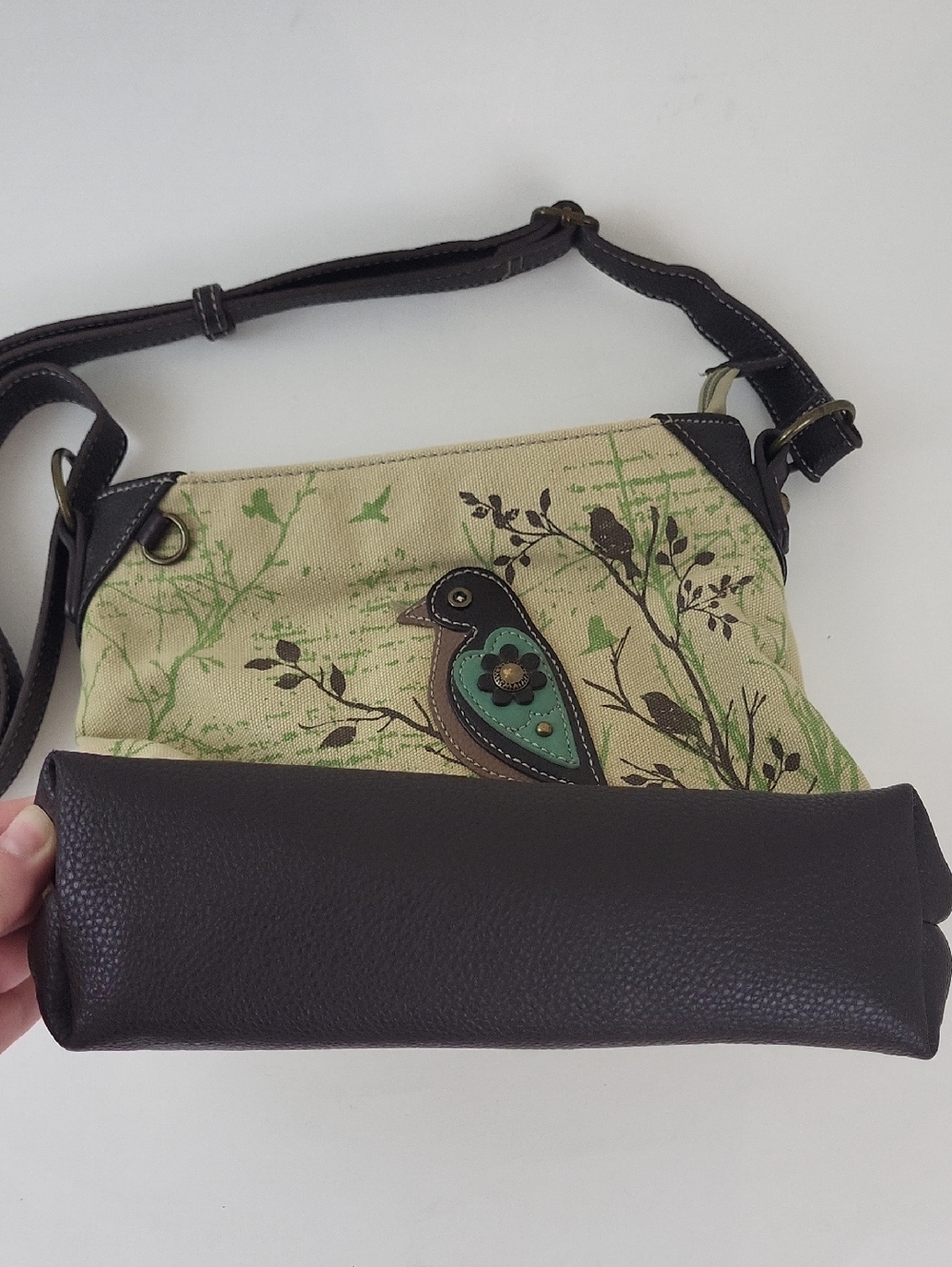 Chala Bird Canvas Crossbody Bag Purse - Picture 3 of 13